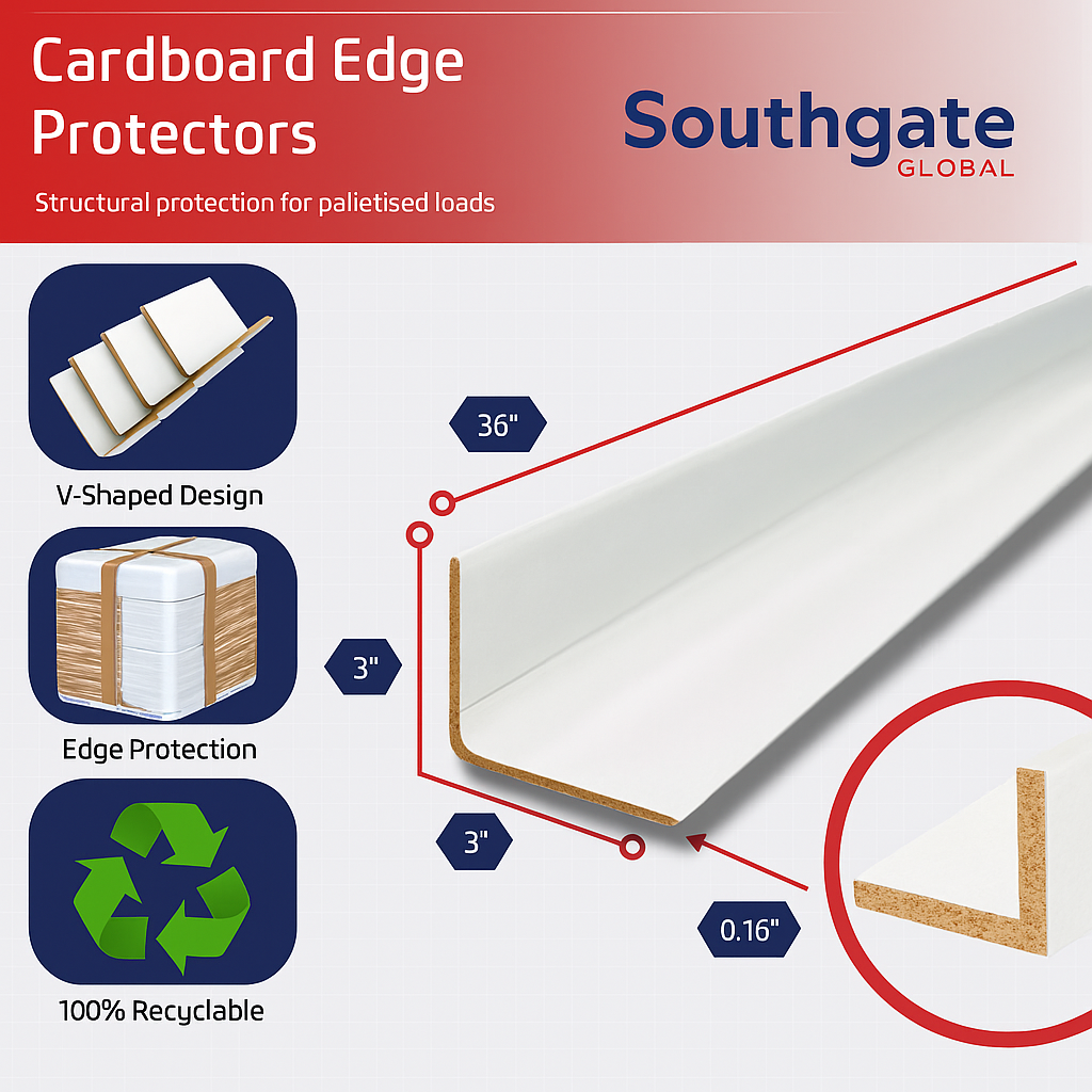 White Cardboard Edge Protectors – 3" x 3" x 36" (0.16" Heavy Duty) – 50 Pack