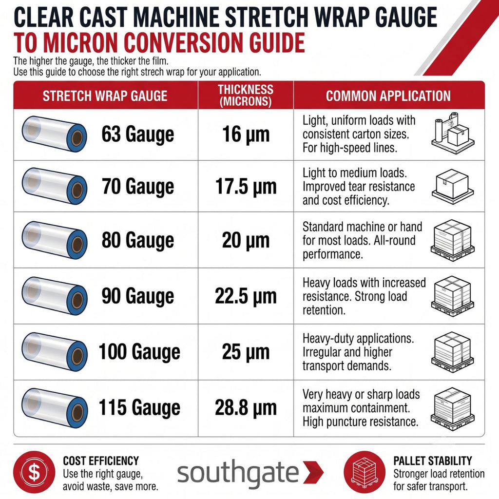 Clear Cast Machine Stretch Wrap 63 Gauge, 20" x 6,000'