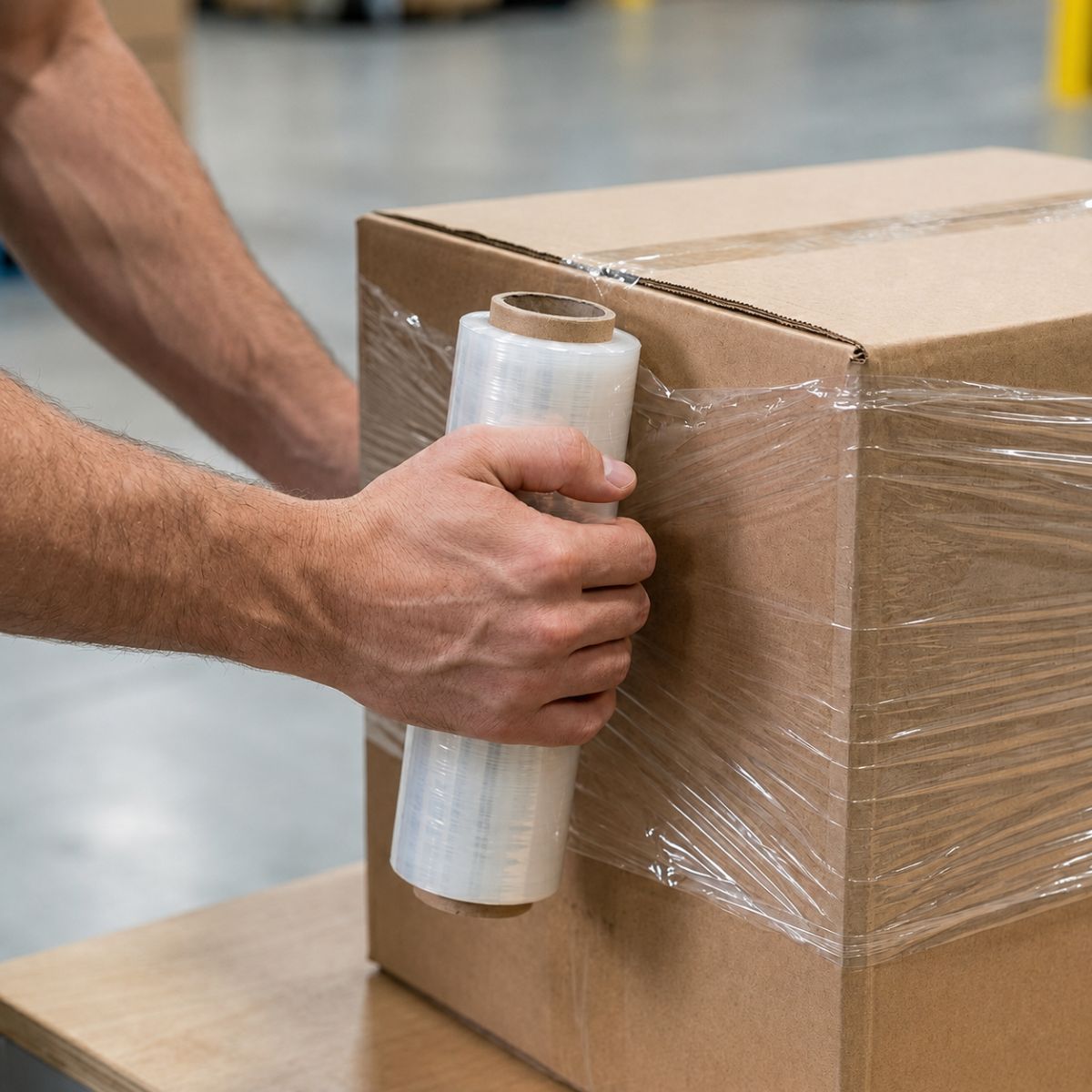 18" x 1,500' 80 Gauge Blown Hand Stretch Film Heavy-Duty Clear Pallet Wrap