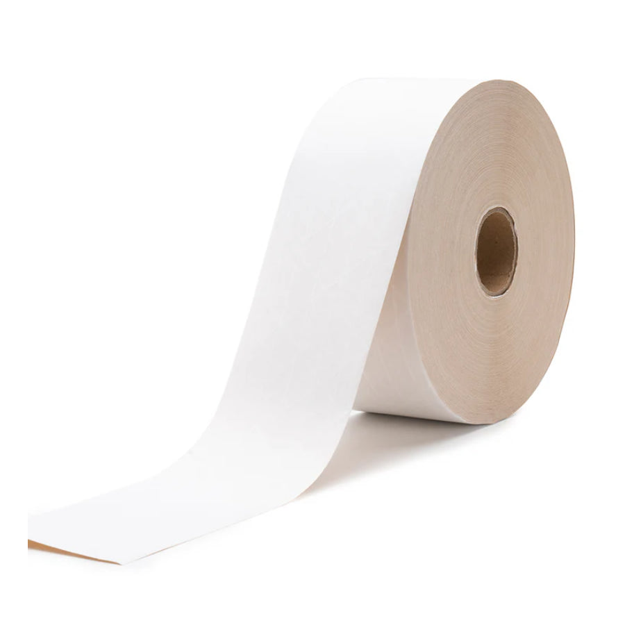 White/Natural Reinforced Water Activated Tape 7/8" x 450ft (10 Rolls)